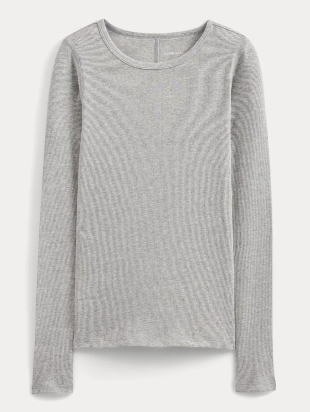 Everlane Luxe Supima Micro Rib Long Sleeve Crew Neck Shirt - Grey Large - Picture 4 of 11